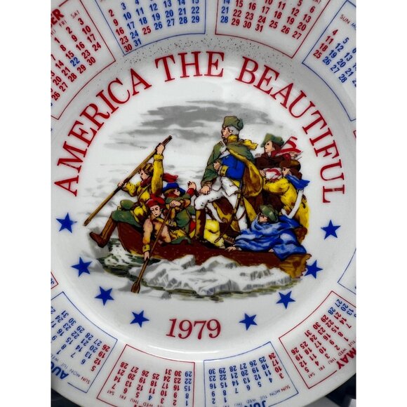 1979 America the Beautiful Calendar Plate Spencer Gifts Series IV 9" Patriotic - Picture 3 of 6